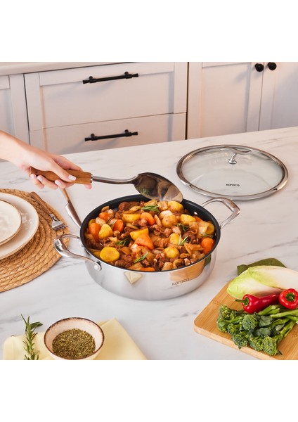 Plasma Steel 316+ 3ply Karnıyarık Tencere 26 cm