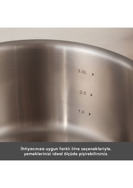 Power Steel 316+ 3ply Galileo 8 Parça Çelik Tencere Seti indirimleri