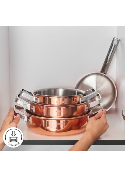 Power Steel 316+ 3ply Galileo 8 Parça Çelik Tencere Seti