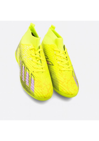 Erkek Halı Saha Ayakkabısı – Çoraplı Dokuma Model – Sarı Lila Renk – Kaymaz Taban – Futbol Spor Ayakkabı fiyatları