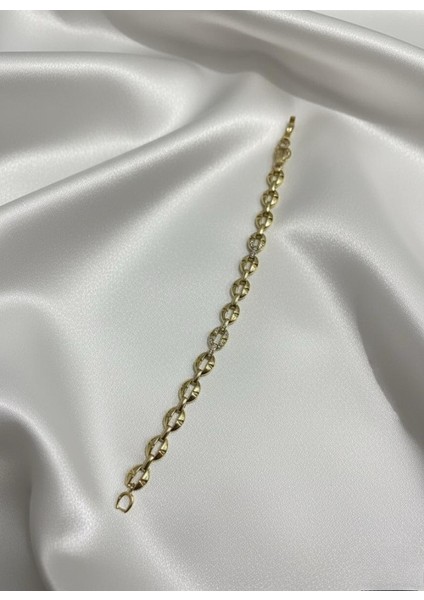 Xuping 14K Altın Kaplama Oval Form Çelik Bileklik