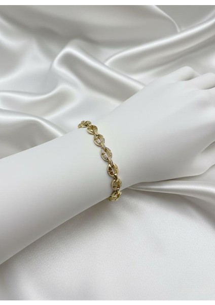 Xuping 14K Altın Kaplama Oval Form Çelik Bileklik modelleri