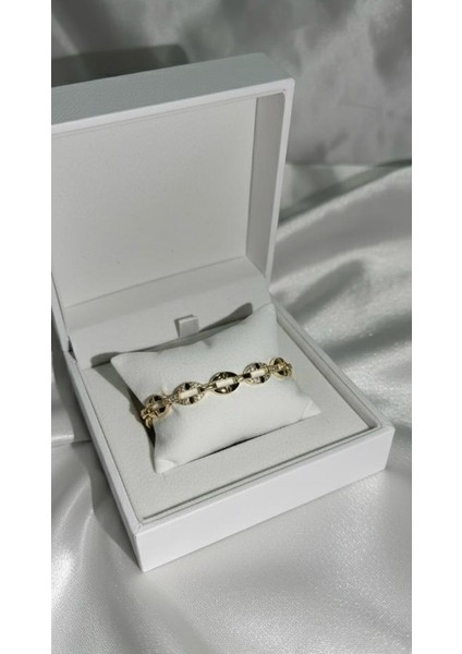 Xuping 14K Altın Kaplama Oval Form Çelik Bileklik