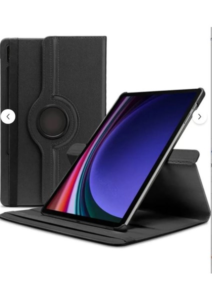 Galaxy Tab S9 Fe 10.9 SM-X510 Kılıf Dönebilen Standlı Tablet Kılıfı Siyah