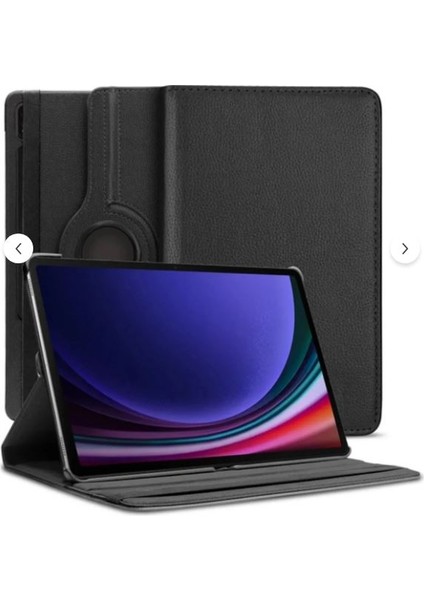 Galaxy Tab S9 Fe 10.9 SM-X510 Kılıf Dönebilen Standlı Tablet Kılıfı Siyah