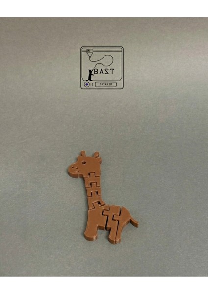 Bast Tasarım 3D Yazıcı Hareketli Eklemli Minik Zürafa Oyuncak Figür