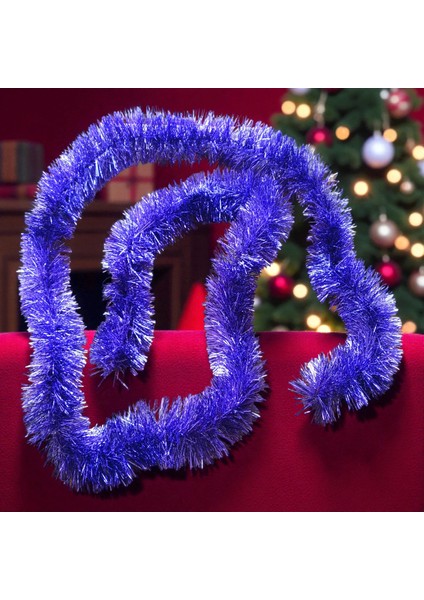 2 Metre Parlak Metalik Mor Yılbaşı Boyun Simi Mor Yumuşak Boyun Garlandı Dekor Mor Süsleme Simi