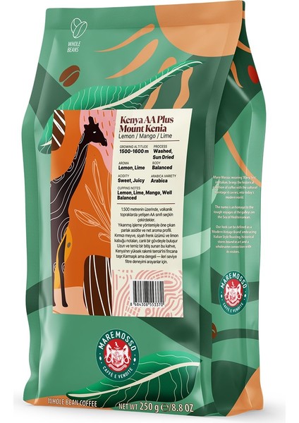 Kenya Aa Plus Mount Kenia Yöresel Filtre Kahve 250 Gr.