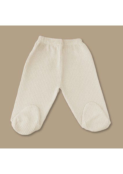 Fil Zürafa Baskılı Isme Özel Nakışlı Krem 3 Lü Bebek Takımı 9-12 Ay indirimleri