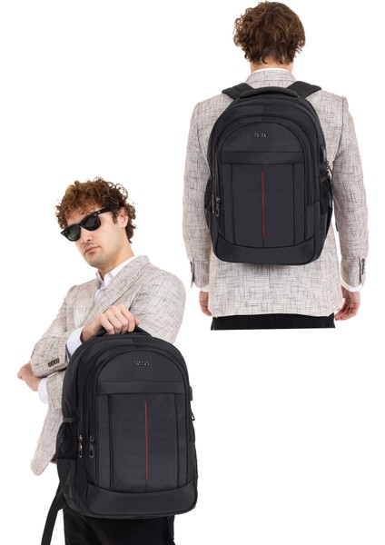 USB Aparatlı Erkek Sırt Çantası Okul Iş Günlük Kullanım Ortopedik 14-15,6 Inç Su Geçirmez Kumaş