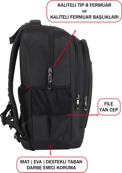 USB Aparatlı Erkek Sırt Çantası Okul Iş Günlük Kullanım Ortopedik 14-15,6 Inç Su Geçirmez Kumaş fırsatları