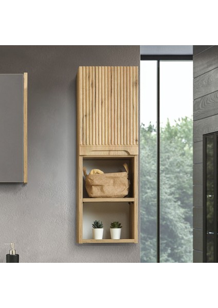 Verona 93 cm Ahşap Desenli %100 Mdf Banyo Boy Dolabı
