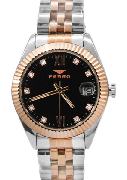 Ferro Rose Gümüş Renk Çelik Kordonlu Kadın Kol Saati TH-F21924A-E7