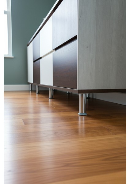 Metal Ayarlanabilir 4 Adet Mobilya Ayağı Metal Tablalı 12CM