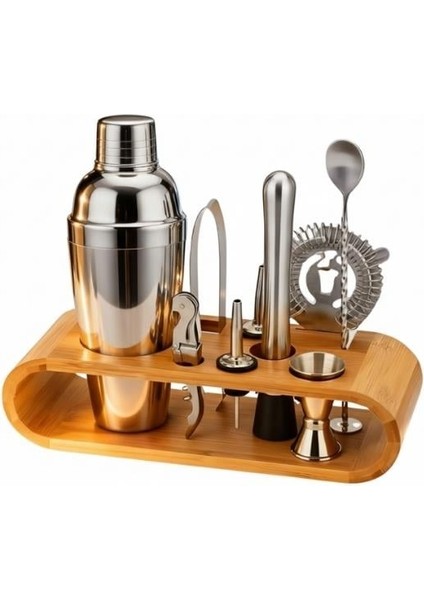 10 Parça French Cocktail Shaker (Paslanmaz Çelik Kokteyl Hazırlama seti)