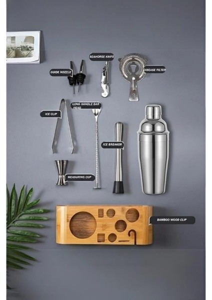 10 Parça French Cocktail Shaker (Paslanmaz Çelik Kokteyl Hazırlama seti) fiyatları