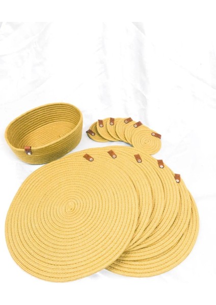 Jüt Hasır Görünümlü Jüt Amerikan Servis Amerikan Servis Bardak Altlığı Ekmeklik Takımı 13 Parça fiyatları