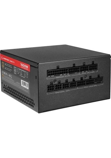çınar ticaret rampage rage p15 1000w 80+ gold apfc hdb 14cm fan full moduler psu (siyah)