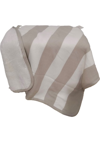 Bebe3 Iplik Çizgili Biyeli Wersoft Triko Içi Polarlı Kışlık Battaniye 80 x 80 cm