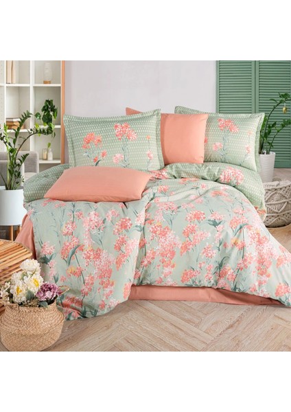 Ranforce %100 Pamuk Tek Kişilik Nevresim Nivora V1 Pudra