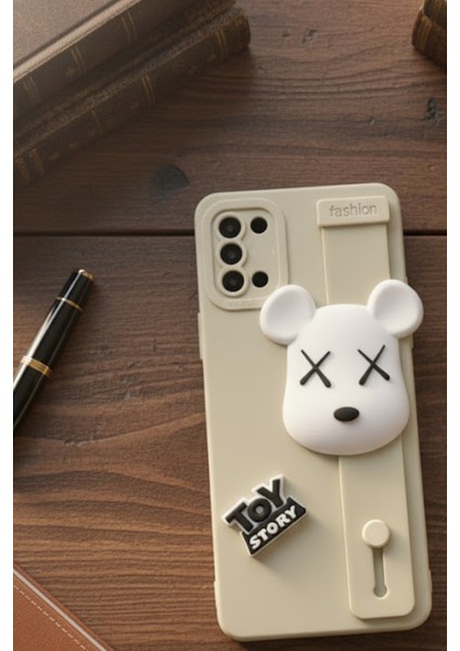 Samsung Galaxy A21S Uyumlu Kılıf Bej Renk 3D Figürlü Darbe Emici Yumuşak Silikon Kapak modelleri