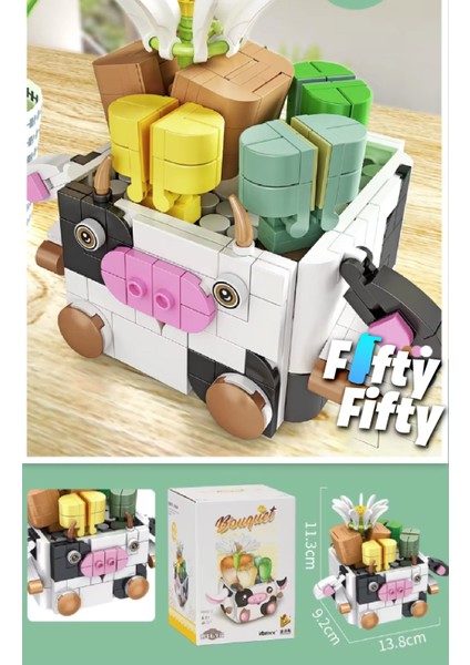 Panlos Mini Potted Plant Serisi Inek Figürü 341 Parça Oyuncak Yapım Seti -FFP655012 fiyatları