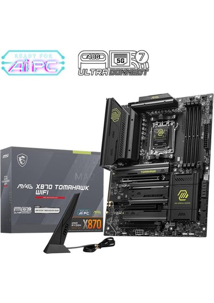 çınar ticaret msı mag x870 tomahawk wıfı ddr5 8400mt/s 1xhdmı 2xusb4 4xm.2 atx am5 (amd am5 9000/8000/7000 serileri ıle uyumlu)