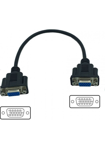 VGA Dişi Dişi Video Görüntü Kablosu 15 Pin VGA Kablo 30 cm indirimleri