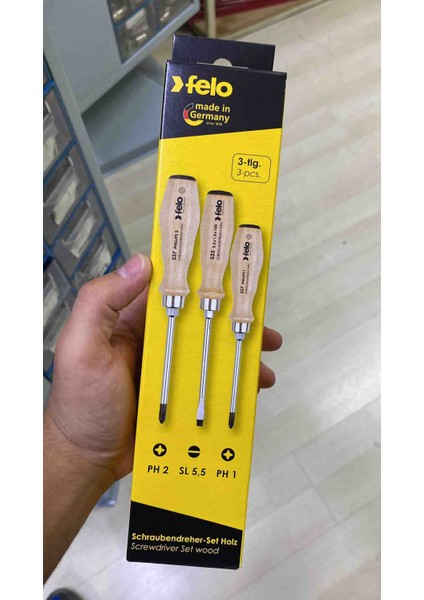 Ağaç Saplı Tornavida Seti, 3'lü