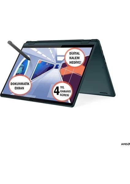 çınar ticaret lenovo yoga 6 83b2009ntx ryzen 5 7530u 8gb 512gb ssd 13.3 wuxga dokunmatik(kalemli) dizüstü bilgisayar