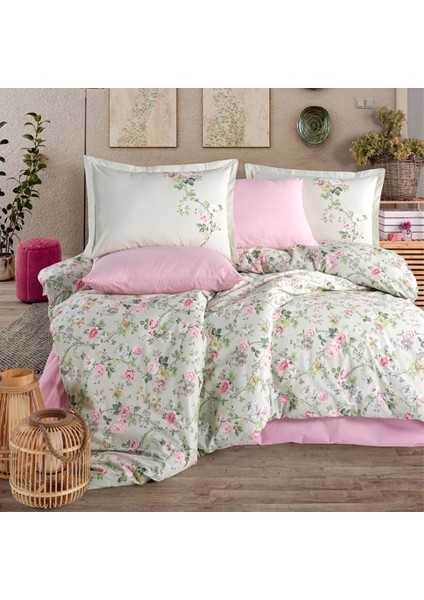 Ranforce %100 Pamuk Tek Kişilik Nevresim Elara V1 Adaçayı