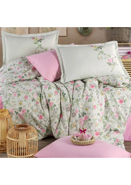 Ranforce %100 Pamuk Tek Kişilik Nevresim Elara V1 Adaçayı modelleri