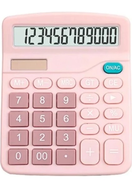 Büyük Ekran Renkli Masaüstü Hesap Makinesi – Solarlı & Pil Destekli, Ofis / Okul Kullanımı Için