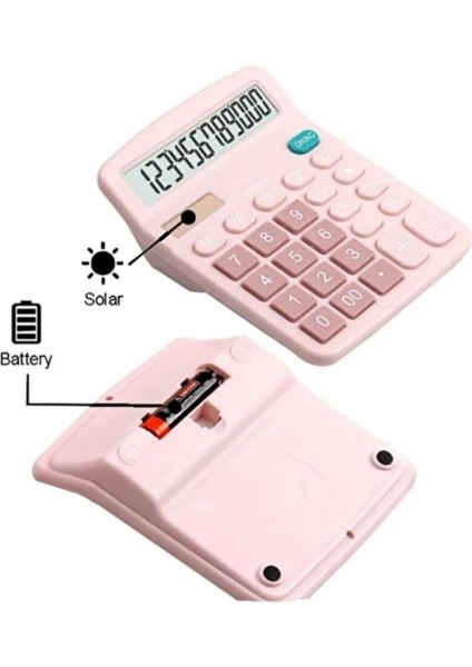 Büyük Ekran Renkli Masaüstü Hesap Makinesi – Solarlı & Pil Destekli, Ofis / Okul Kullanımı Için fiyatları