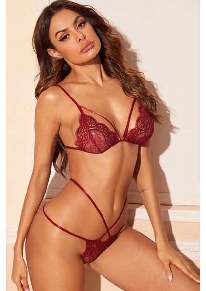 çınar ticaret kadın bordo dantelli çapraz sütyen takımı – modern, konforlu ve günlük kombinlere uygun fırsatları