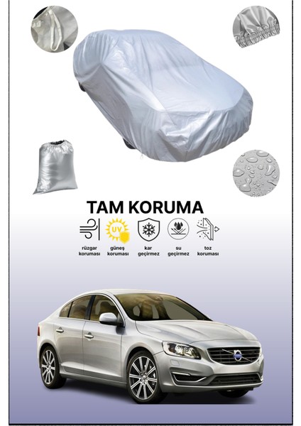 Gri Volvo S60 2013 - 2018 Uyumulu Oto Branda, Araba Brandası, Koruyucu Örtü