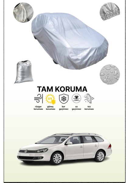 Gri Volkswagen Golf Vı Variant 2009 - 2013 Uyumulu Oto Branda, Araba Brandası, Koruyucu Örtü
