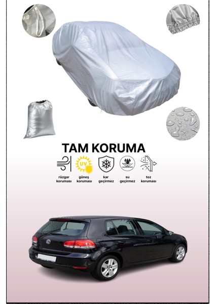 Gri Volkswagen Golf Vı 5 Kapılı 2008 - 2012 Uyumulu Oto Branda, Araba Brandası, Koruyucu Örtü