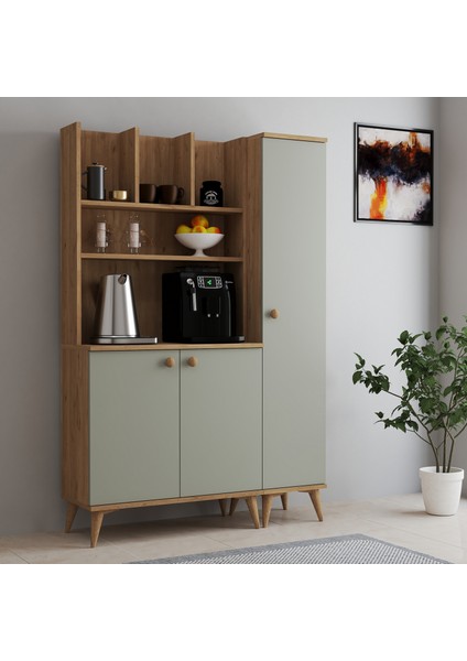 Fernıso Modern Ahşap Tasarım Dolaplı Kahve Köşesi