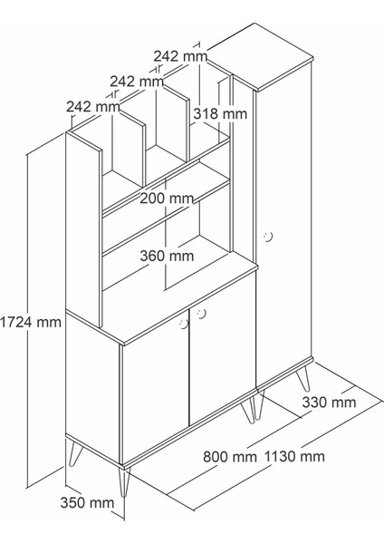 Fernıso Modern Ahşap Tasarım Dolaplı Kahve Köşesi fırsatları