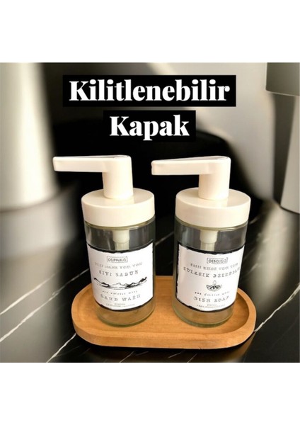 Tackan Ahşap Stantlı Sıvı Sabunluk & Sıvı Deterjanlık Seti fiyatları