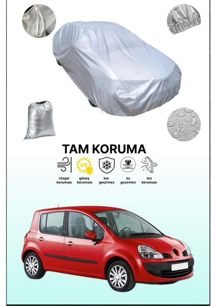 Gri Renault Modus 2005 - 2008 Uyumulu Oto Branda, Araba Brandası, Koruyucu Örtü