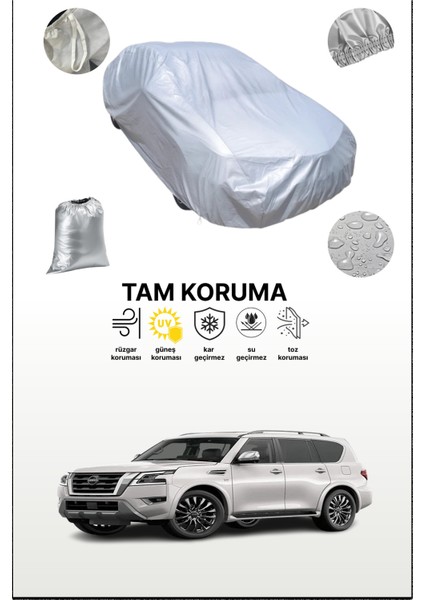 Gri Nissan Armada 2016 - 2021 Uyumulu Oto Branda, Araba Brandası, Koruyucu Örtü