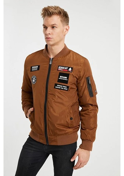 Erkek Tütün Baskı Detaylı Su Geçirmez Pvc Kaplamalı Mont