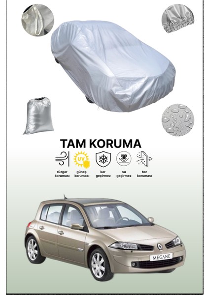 Gri Renault Megane Rs 5 Kapılı 2004 - 2006 Uyumulu Oto Branda, Araba Brandası, Koruyucu Örtü