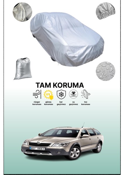 Gri Skoda Octavia Scout 2009 - 2013 Uyumulu Oto Branda, Araba Brandası, Koruyucu Örtü