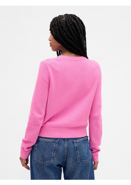 Kadın Pembe Cashsoft Bisiklet Yaka Kazak fırsatları