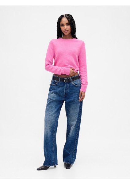 Kadın Pembe Cashsoft Bisiklet Yaka Kazak indirimleri