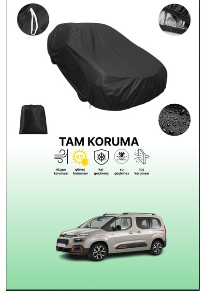 Siyah Citroen Berlingo 2018 - 2021 Uyumlu Araba Brandası, Koruyucu Örtü, Oto Branda