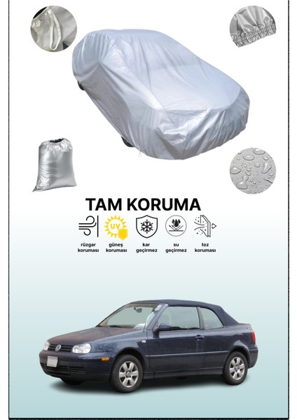 Gri Volkswagen Golf 4 Cabrio Uyumulu Oto Branda, Araba Brandası, Koruyucu Örtü